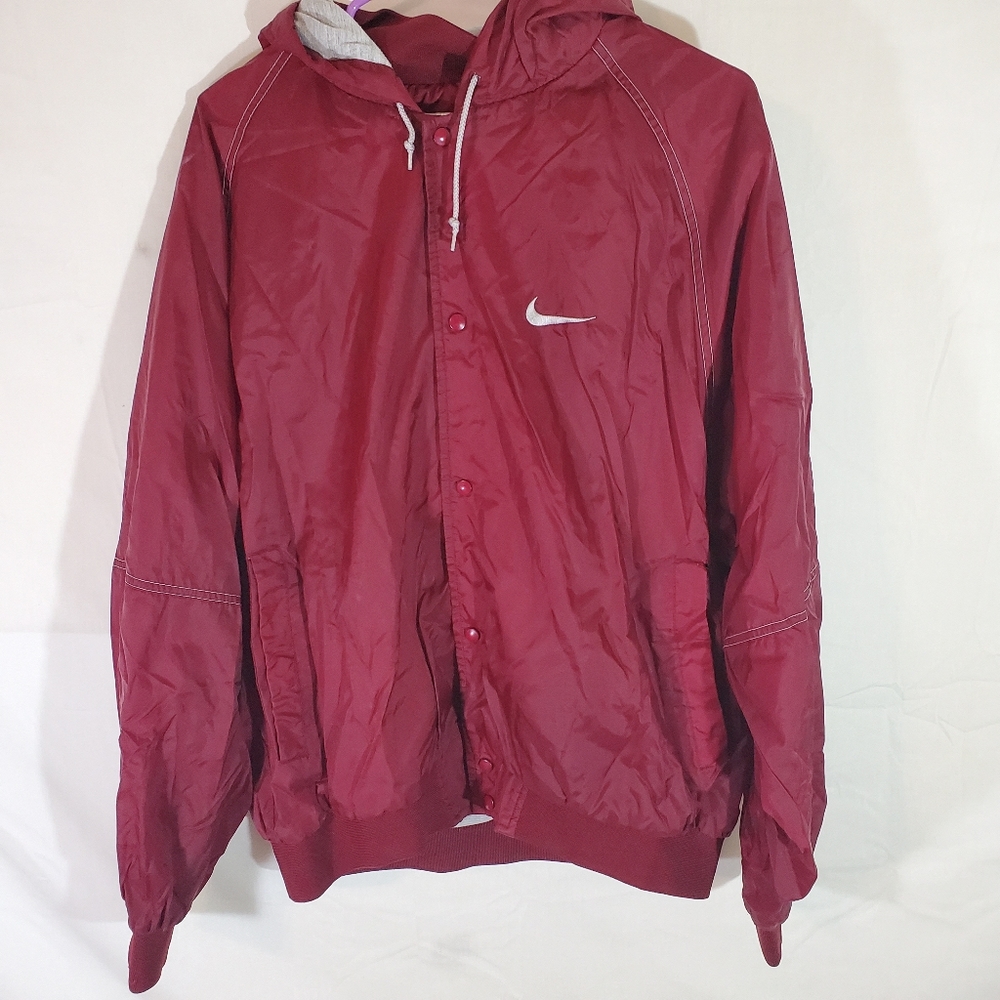Vintage Nike Nylon Jacket Lined Size Large Red